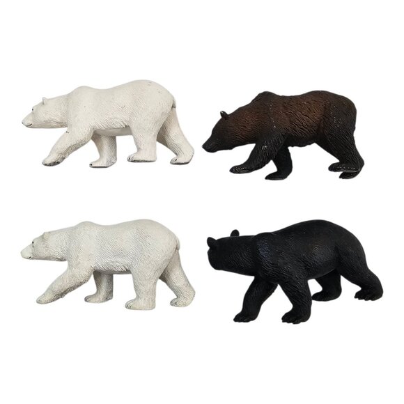 Mojo Polar Bear Woodland Grizzly Black Bear Figures Hand Painted Realistic Toys - Picture 6 of 12